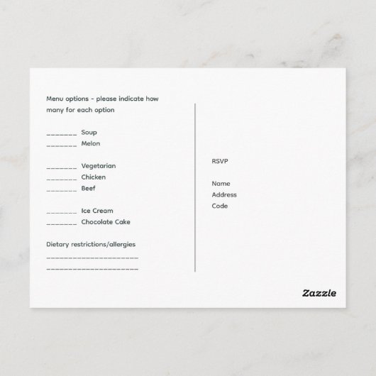 Code QR de menu de réponse budgétaire rustique en  (Dos)