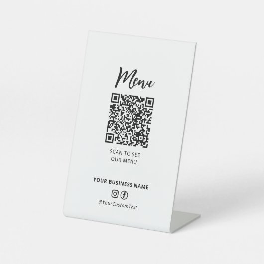 Code QR de menu de restaurants modernes Panneau de (Recto)