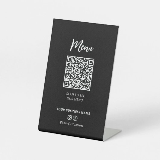 Code QR de menu de restaurants modernes Panneau de (Recto)