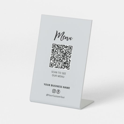 Code QR de menu de restaurants modernes Panneau de (Recto)