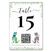 Code QR de Numéro de Table de Mariage de Dinosaure (Dos)