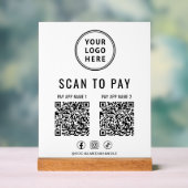 Code QR de paiement à scanner sur socle blanc (Neutre)