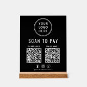 Code QR de paiement à scanner sur socle noir (Recto)