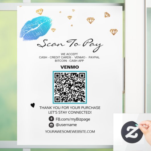 *~* Code QR de paiement Beauté Pay Autocollant pou (Maison)