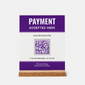 Code QR de paiement commercial Purple Scan to Pay (Recto)