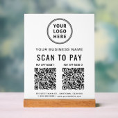 Code QR de paiement par balayage sur table blanche (Neutre)