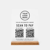 Code QR de paiement par balayage sur table blanche (Recto)