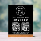 Code QR de paiement par balayage sur table noire (Neutre)