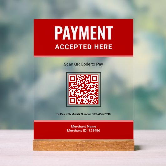 Code QR de paiement par scan Rouge Paiement commer (Neutre)