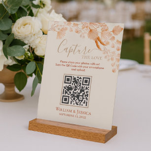 Code QR de partage de photos de mariage Boho avec