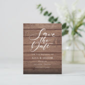 Code QR de photo de bois rustique pour carte "Save (Debout devant)