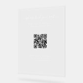 Code QR de plan de table moderne en acrylique clai (Angle)