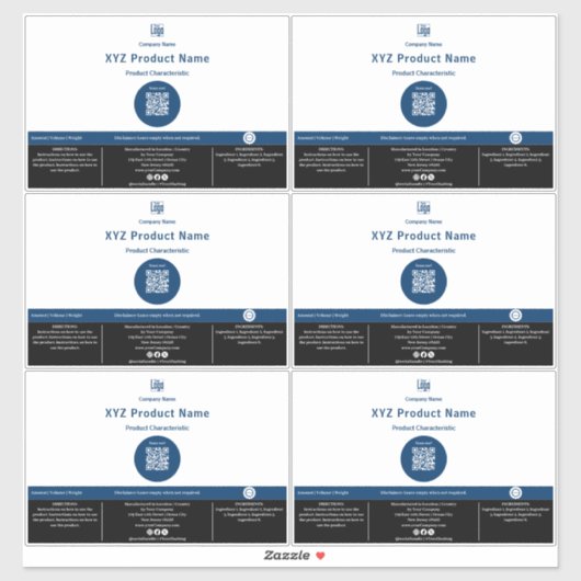 Code QR de point bleu minimal grand Étiquette de p (Feuille)