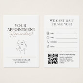 Code QR de rappel élégant beige pour Med Spa minim (Devant & derrière)