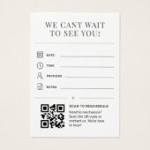 Code QR de rappel élégant beige pour Med Spa minim (Dos)
