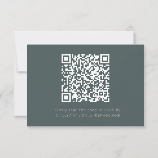 Code QR de réponse au mariage Art Déco sarcelle mi (Dos)