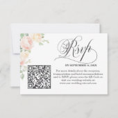 Code QR de réponse au mariage de roses douces élég (Devant)