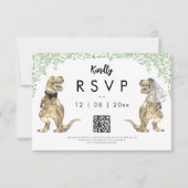 Code QR de réponse au mariage dinosaure (Devant)