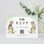 Code QR de réponse au mariage dinosaure (Debout devant)