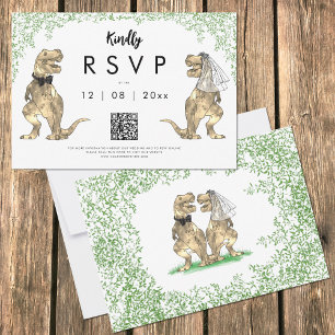 Code QR de réponse au mariage dinosaure