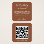 Code QR de réponse au mariage en terre cuite Boho (Devant & derrière)