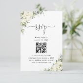 Code QR de réponse au mariage Fleurs blanches élég (Debout devant)