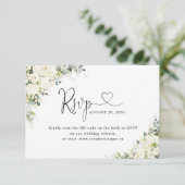 Code QR de réponse au mariage Fleurs blanches élég (Debout devant)
