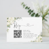 Code QR de réponse au mariage Fleurs blanches élég (Debout devant)