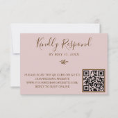 Code QR de réponse au RSVP de mariage à la rose ro (Devant)