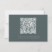 Code QR de réponse de mariage Art Déco sarcelle mi (Dos)