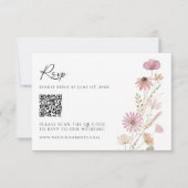 Code QR de réponse de mariage aux fleurs sauvages (Devant)