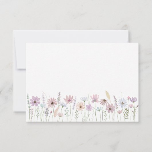 Code QR de réponse de mariage aux fleurs sauvages  (Dos)