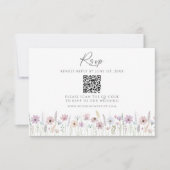 Code QR de réponse de mariage aux fleurs sauvages  (Devant)