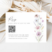 Code QR de réponse de mariage aux fleurs sauvages 
