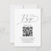 Code QR de réponse de mariage avec un script minim (Devant)