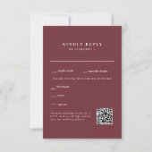 Code QR de réponse de mariage bordeaux foncé (Devant)