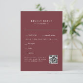 Code QR de réponse de mariage bordeaux foncé (Debout devant)