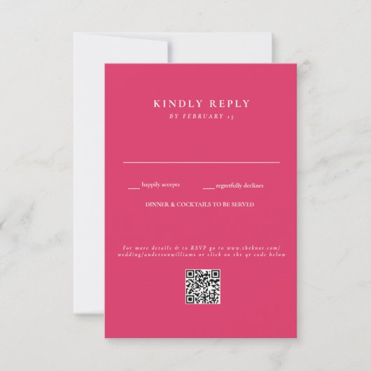 Code QR de réponse de mariage Cerise moderne (Devant)
