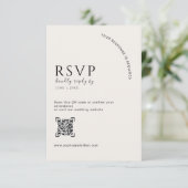 Code QR de réponse de mariage éditorial en ivoire (Debout devant)
