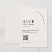 Code QR de réponse de mariage éditorial en ivoire (Devant / Derrière)