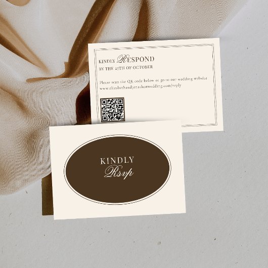 Code QR de réponse de mariage élégant en ivoire ma