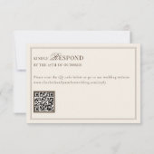 Code QR de réponse de mariage élégant en ivoire ma (Dos)