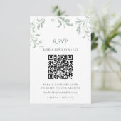 Code QR de réponse de mariage élégant vert sauge e (Debout devant)