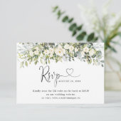 Code QR de réponse de mariage floral blanc  (Debout devant)