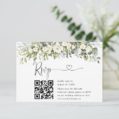 Code QR de réponse de mariage floral blanc (Debout devant)