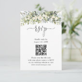 Code QR de réponse de mariage floral blanc  (Debout devant)