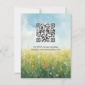 Code QR de réponse de mariage floral de prairie Co (Dos)