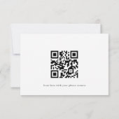 Code QR de réponse de mariage floral Navy Bleu (Dos)