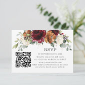 Code QR de réponse de mariage floral orange bordea (Debout devant)