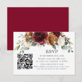 Code QR de réponse de mariage floral orange bordea (Devant / Derrière)